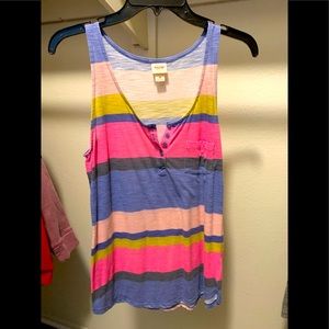 Medium Mossimo multi colored striped tank top with pocket